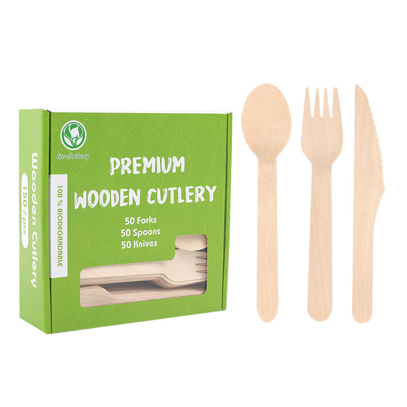 Compostable Wooden Takeaway Cutlery With Different Package From China