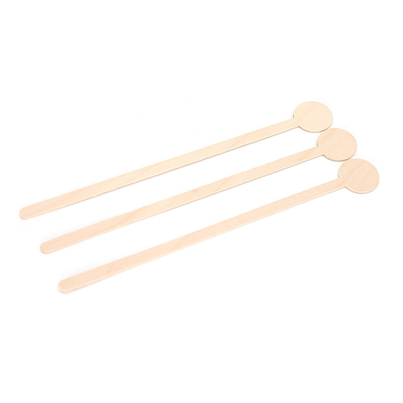 Biodegradable Wooden Coffee Beverage Stirrers With Round Head From