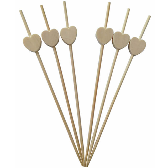 Bamboo Heart Beads Skewers
