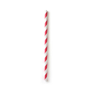 195mm Red Strip Paper Straw