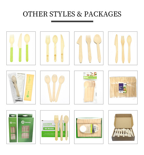 Compostable Eco Friendly Wooden Cutlery Kit
