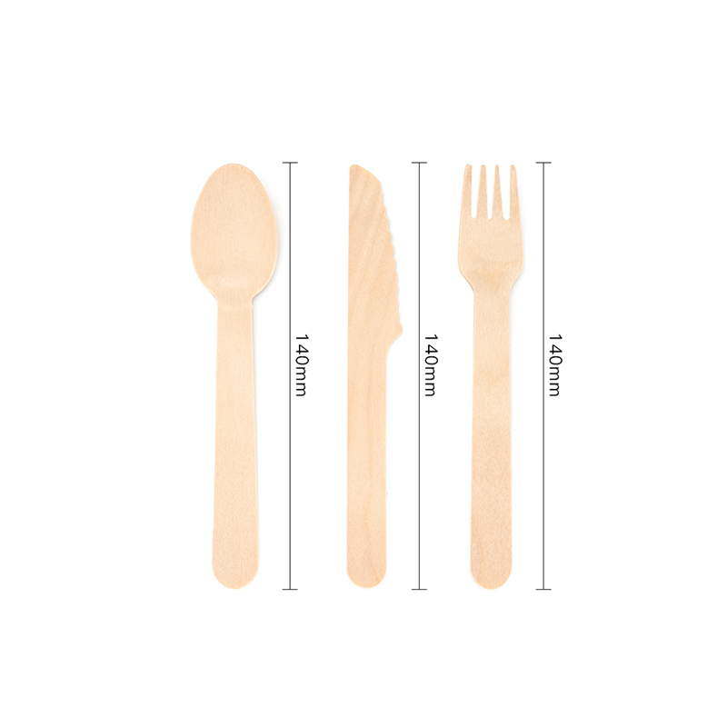 140mm Disposable Wooden Cutlery Set