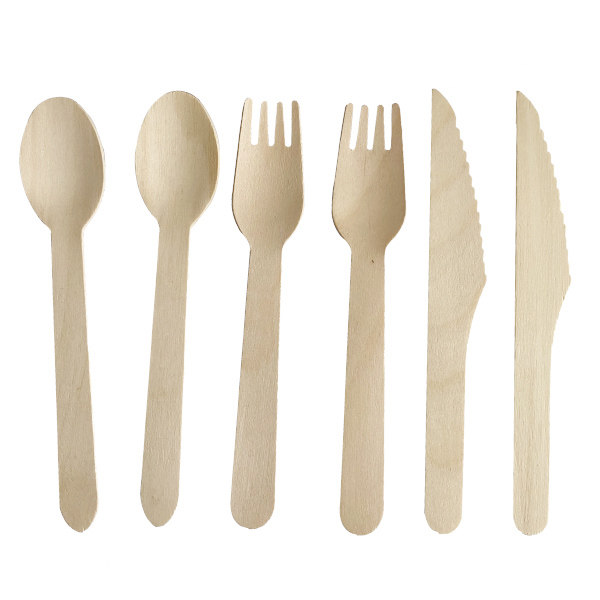Disposable Compostable Birch Wood Takeaway Cutlery For Restaurant