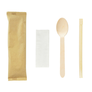 160mm Biodegradable Disposable Spoons And Bamboo Chopsticks Set