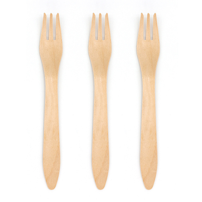 180mm Biodegradable Birch Wood Disposable Forks for Party