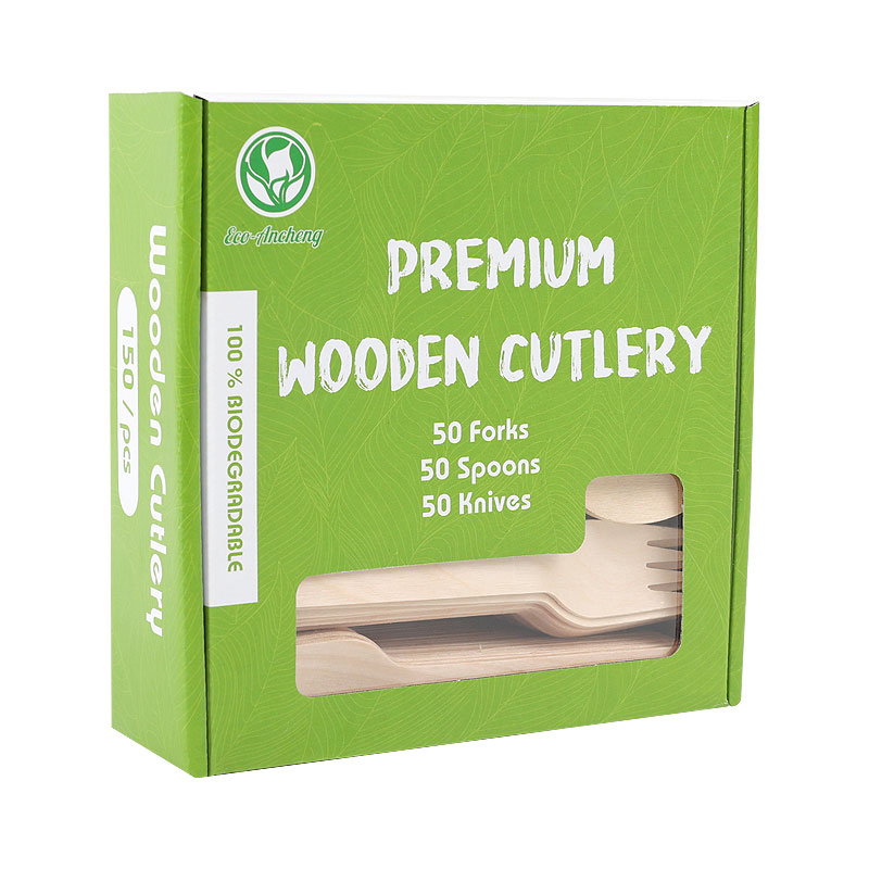 Compostable Wooden Takeaway Cutlery with Different Package
