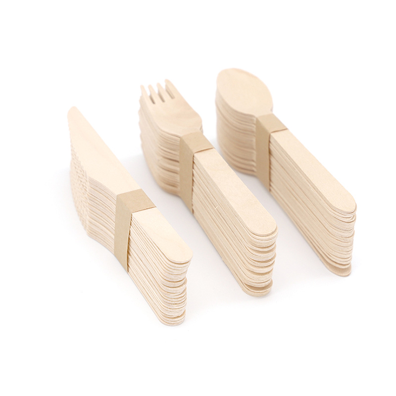 Biodegradable And Disposable Wooden Cutlery Set For Restaurant