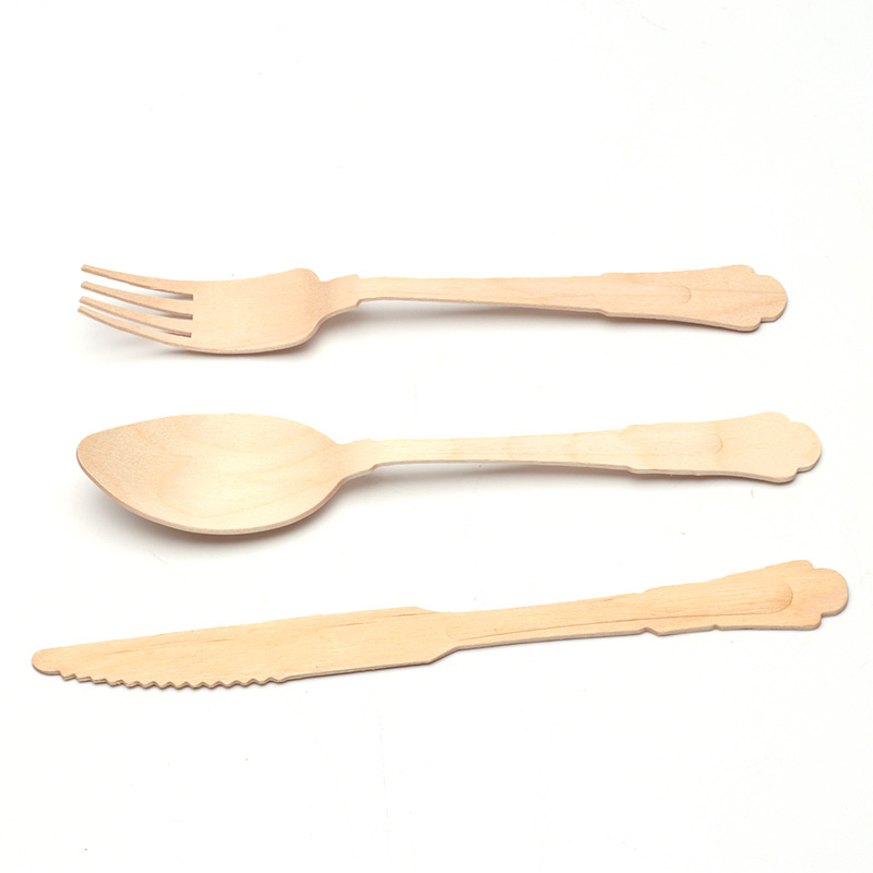 Customized Commercial Use Disposable Wooden Cutlery Set from China
