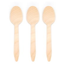 160mm Eco Friendly Birch Wooden Serving Disposable Spoon